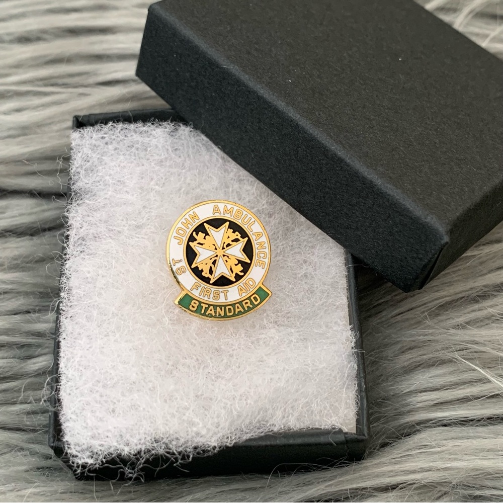 Vintage St. John Ambulance Standard First Aid Lapel Pin